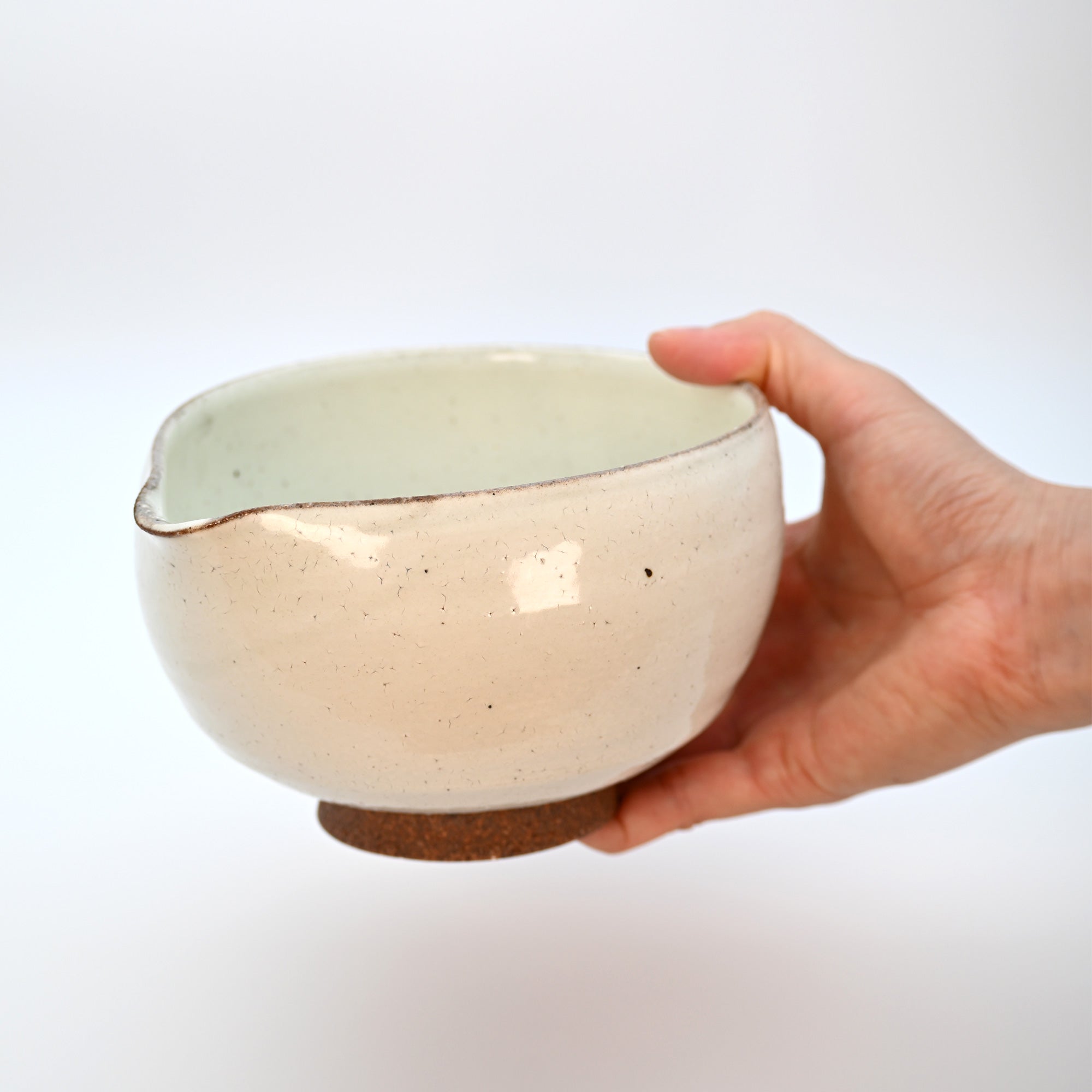 Katakuchi Matcha Bowl – Cream Crackle