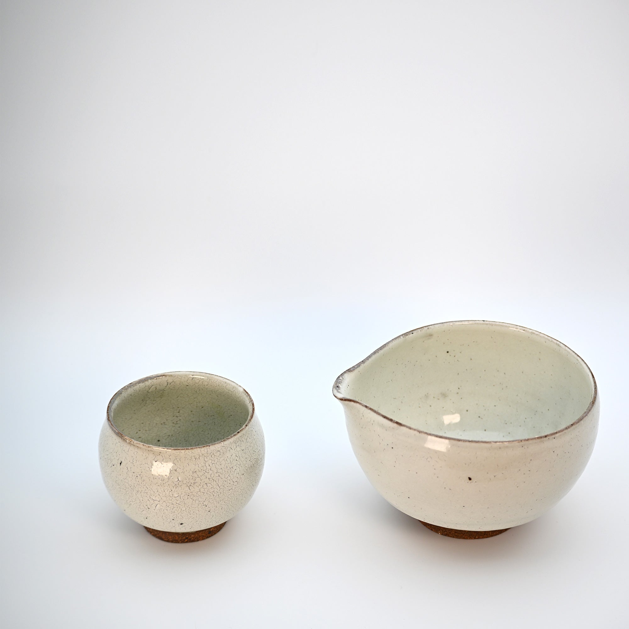 Katakuchi Matcha Bowl – Cream Crackle