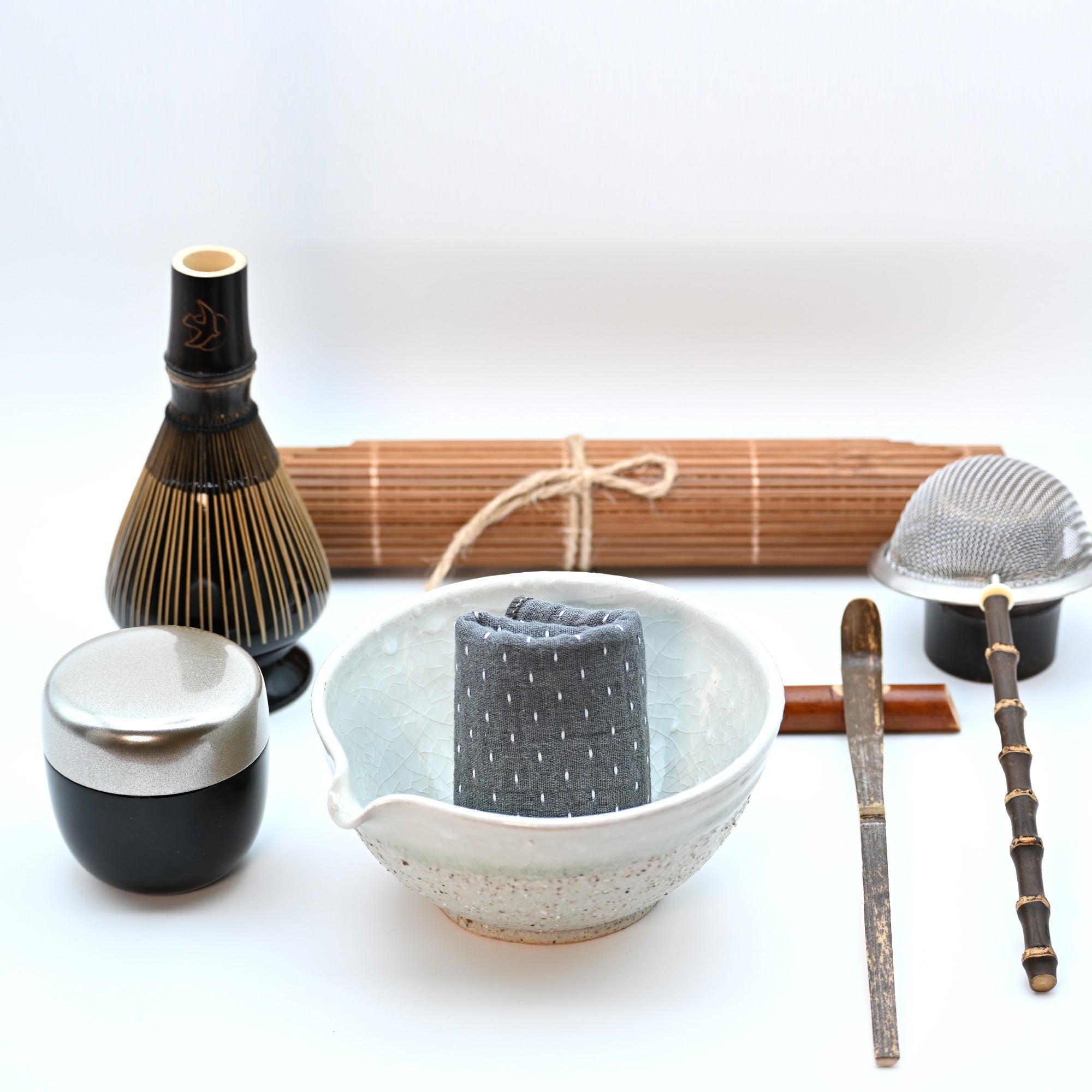 Matcha Latte 10-piece Ritual Set - White Pebble