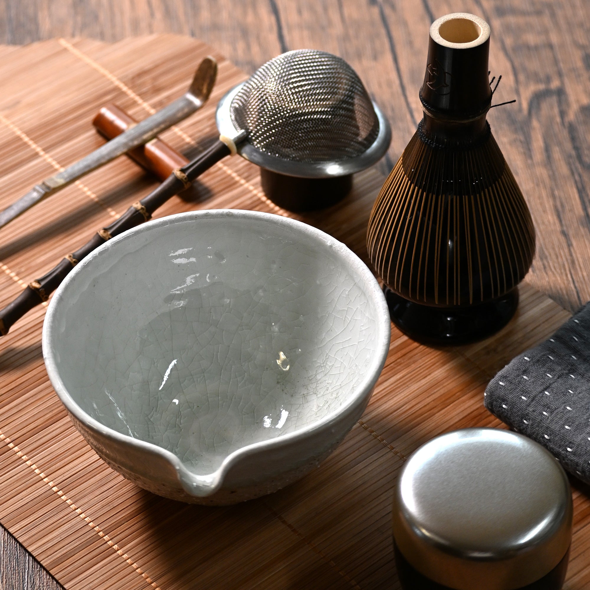 Matcha Latte 10-piece Ritual Set - White Pebble
