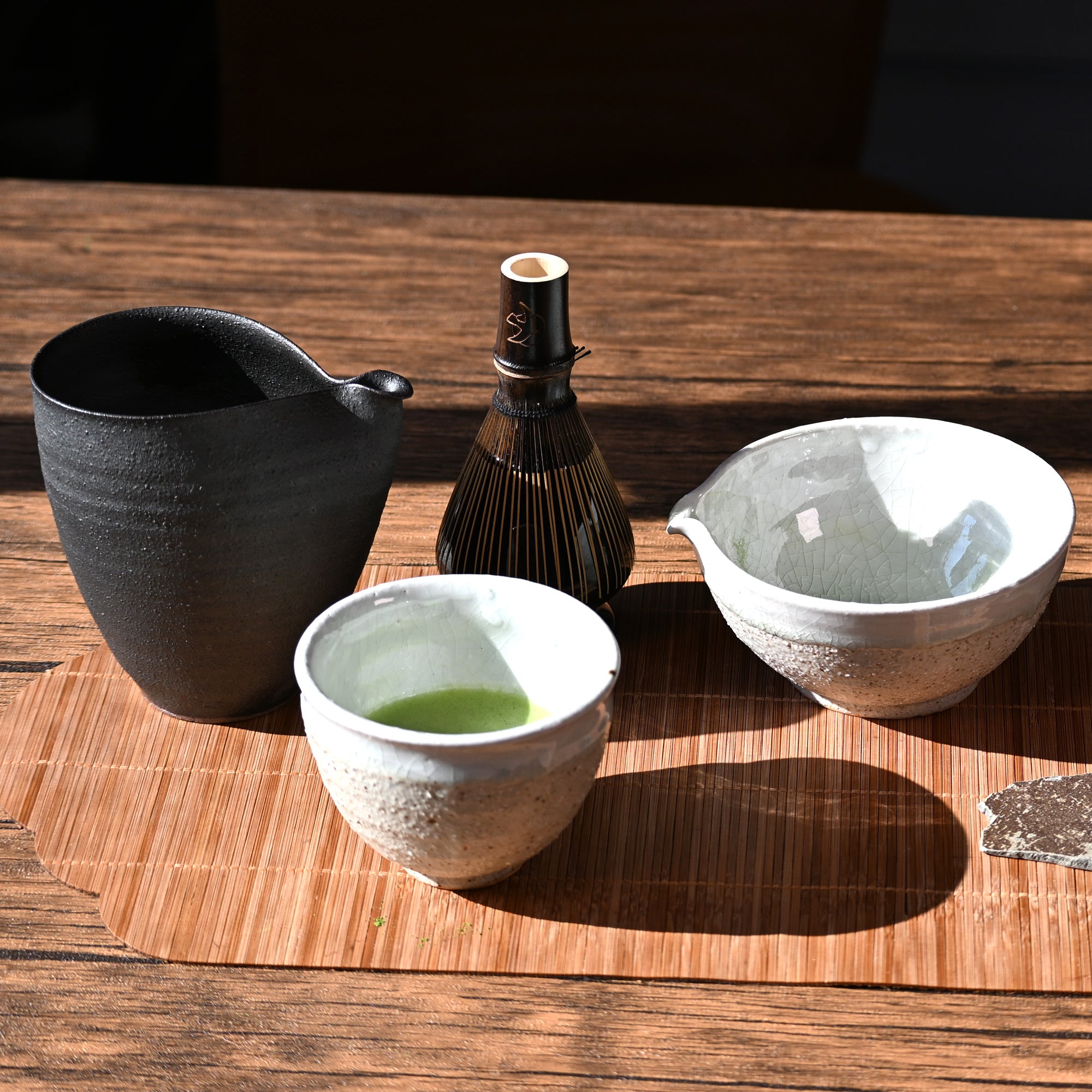 Matcha Latte Ritual Set – Shigaraki Katakuchi Matcha Bowl